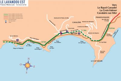 Parcours cyclable autour du Lavandou