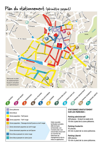 Plan du stationnement perimetre payant