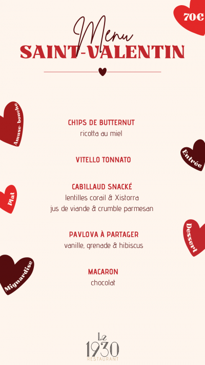 Menu de la Saint-Valentin 💖