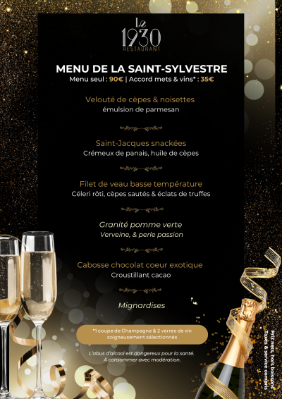 Menu de la Saint-Sylvestre - 31 décembre 2025