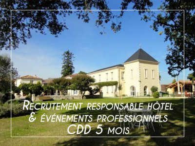 Recrutement Responsable hôtel et événements professionnels (CDD)