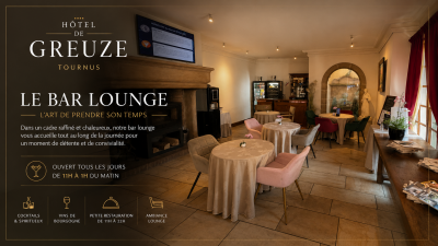 Notre Bar Lounge ouvert jusqu'à 1 heure du matin