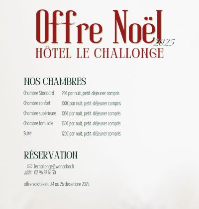 Visuel chambre offre noel Le Challonge