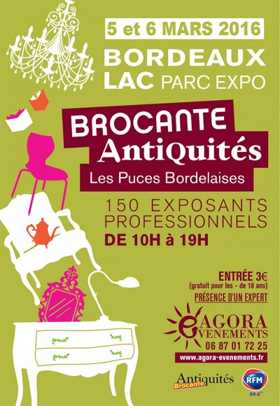 Les puces de printemps de Bordeaux les 5 et 6 mars 2016 au Parc des expositions de bordeaux Lac